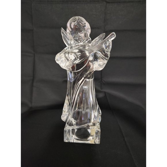 Mikasa Crystal Clear Glass Angelic Mandolin Figurine - Picture 1 of 8